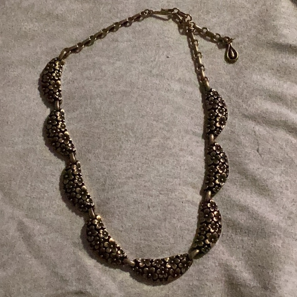 Cora Signed Necklace 17” 1960 Pansy Flower